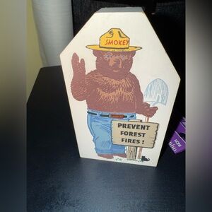Smokey Bear Home Accent Decor - Brown and Blue